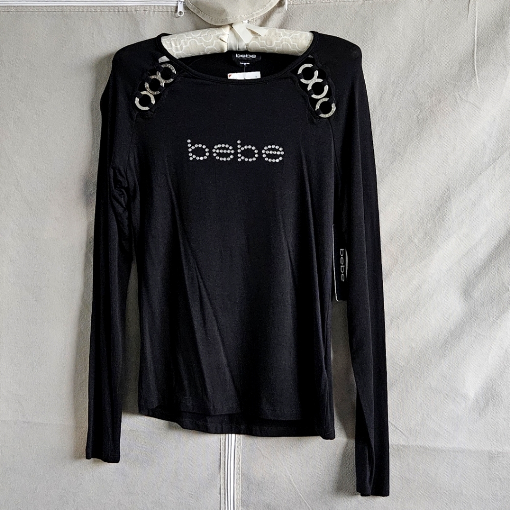 NWT Black and Rhinestone BEBE Sweater